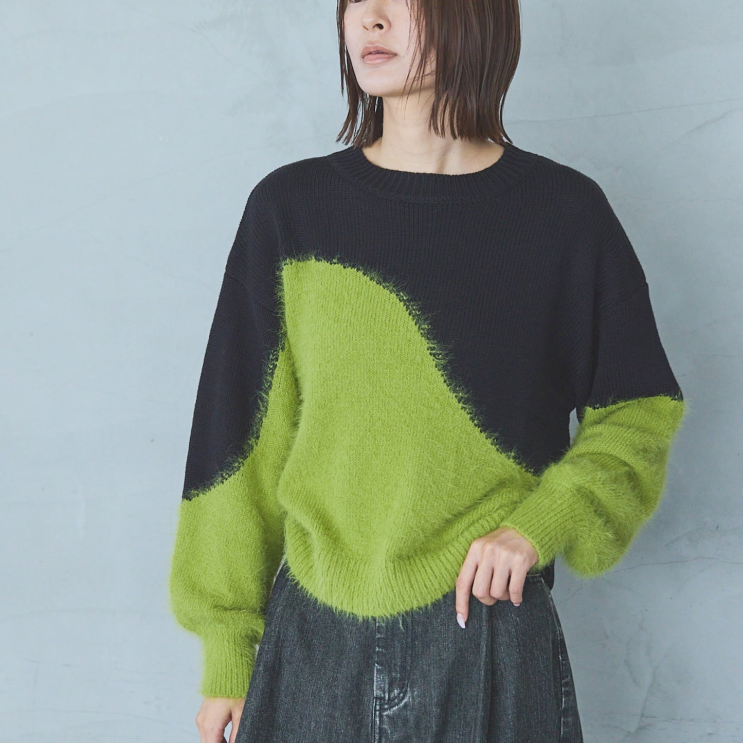 5-Gauge Knit Pullover in Feather-Yarn
