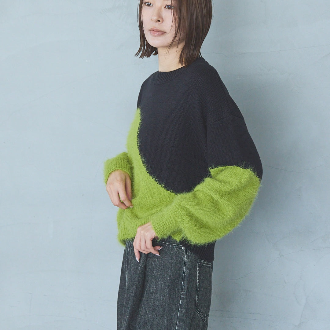 5-Gauge Knit Pullover in Feather-Yarn