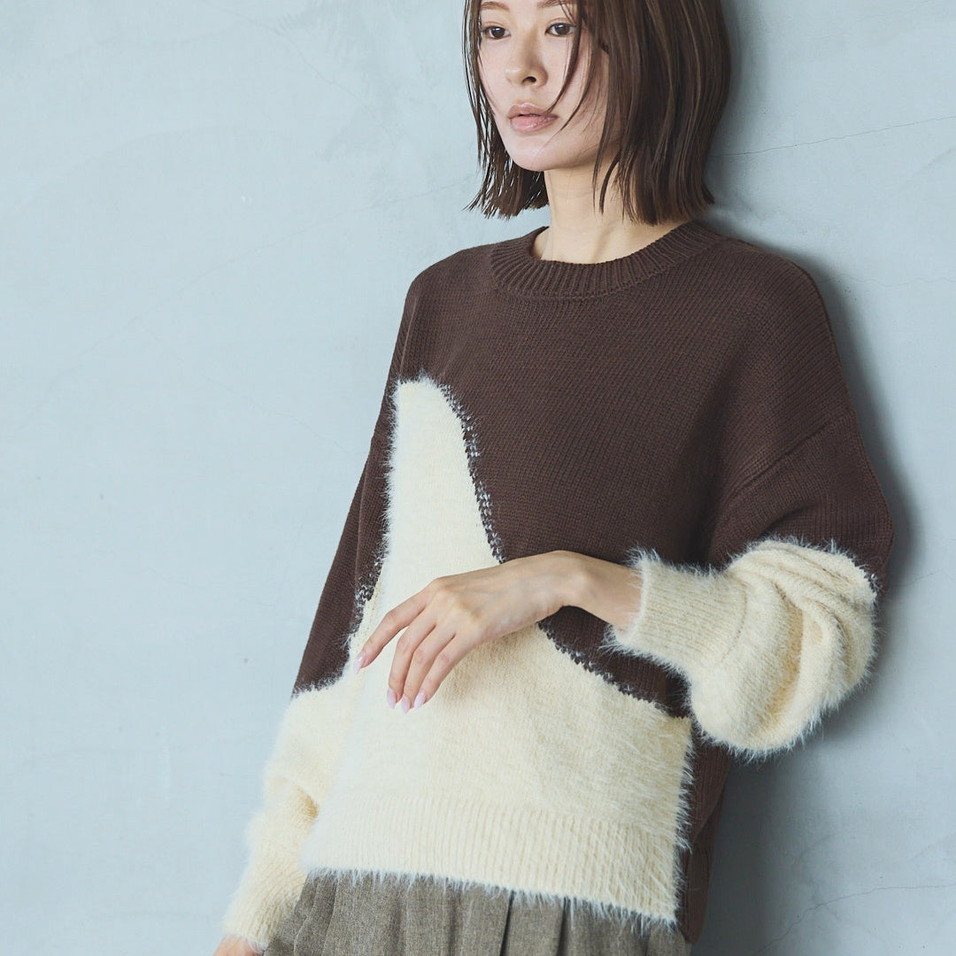 5-Gauge Knit Pullover in Feather-Yarn