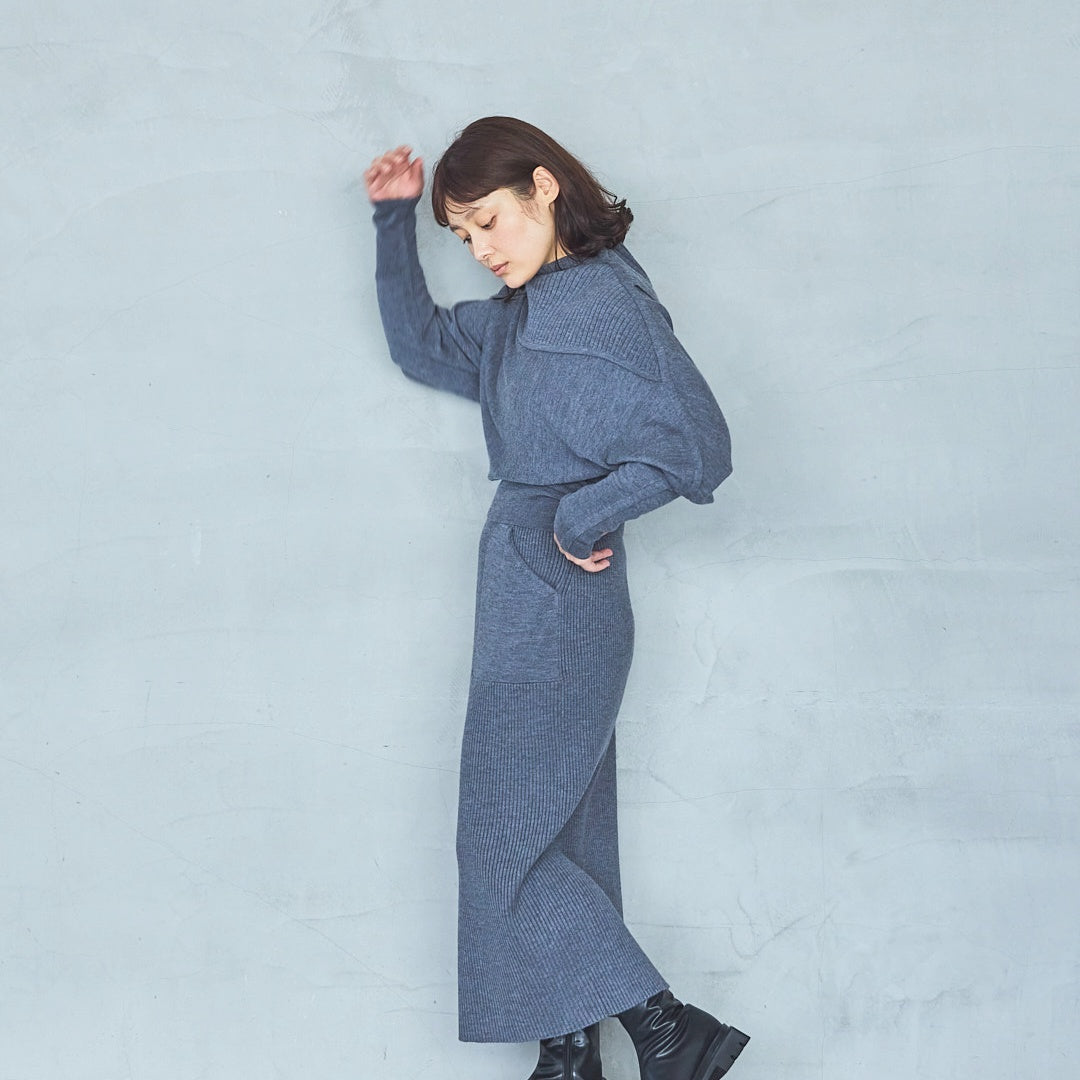 12-Gauge Lightweight Ribbed Panel Knit Pullover