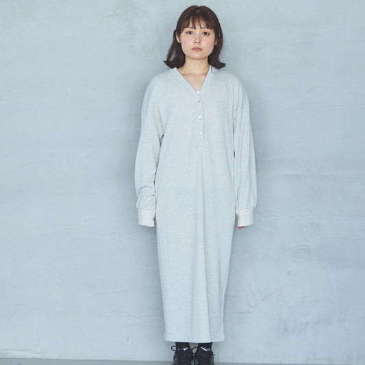 Bonded French Terry V-Neck Onepiece