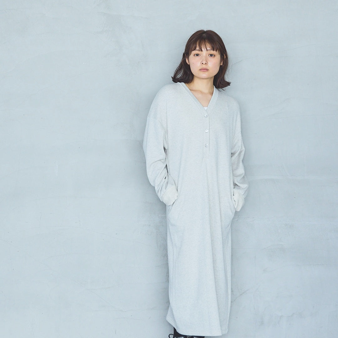 Bonded French Terry V-Neck Onepiece