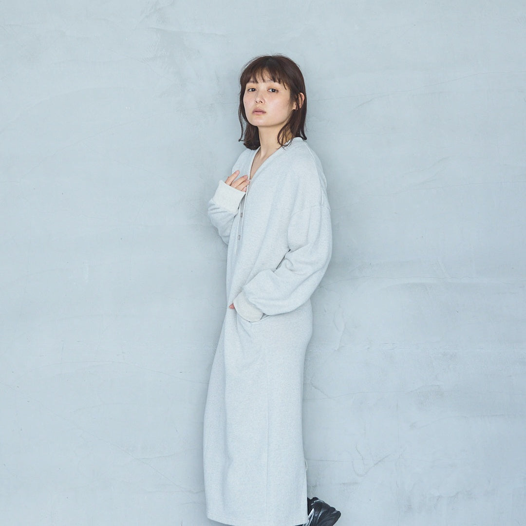 Bonded French Terry V-Neck Onepiece
