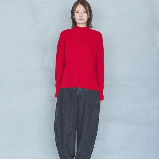 7-Gauge Raccoon Blend High-Neck Knit