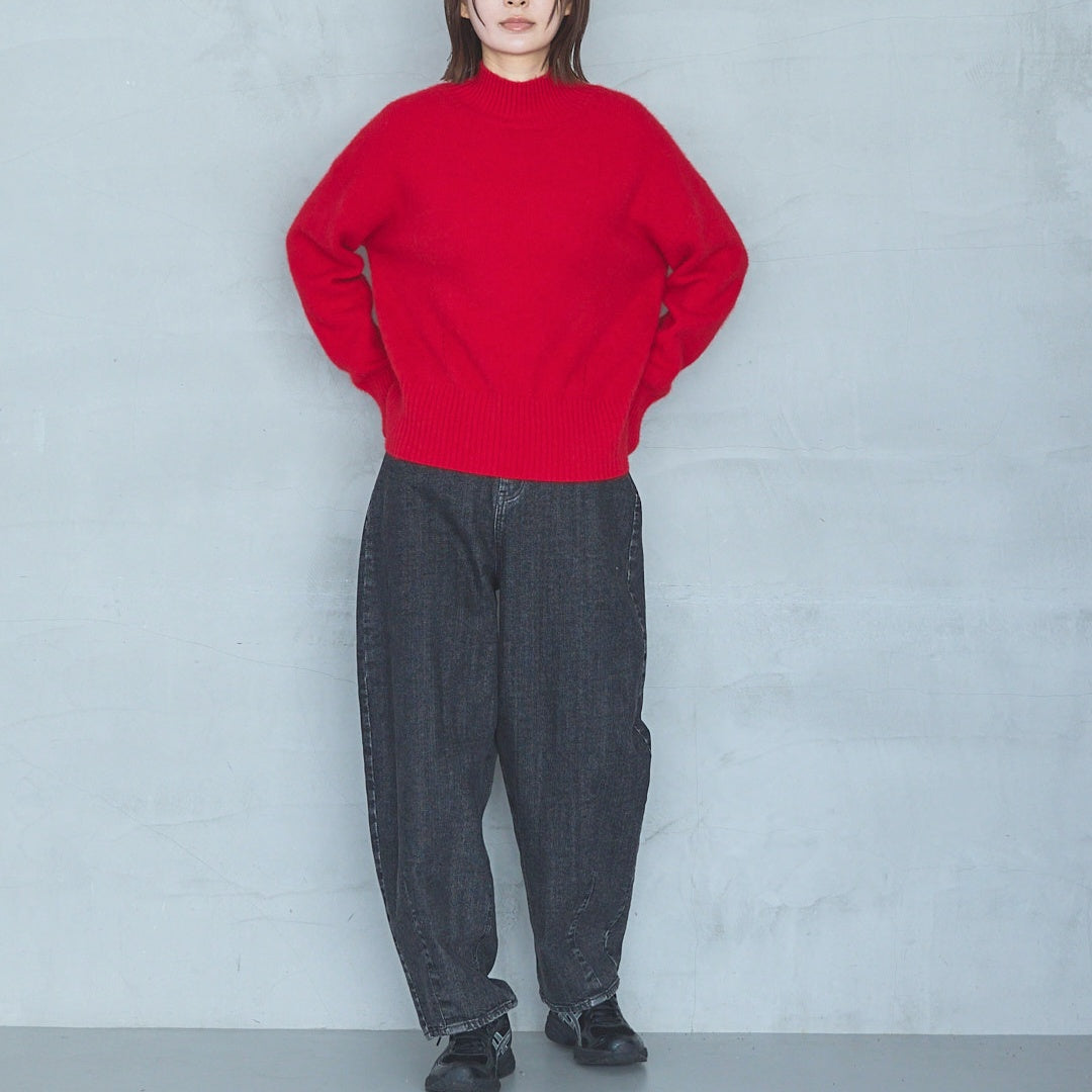 7-Gauge Raccoon Blend High-Neck Knit