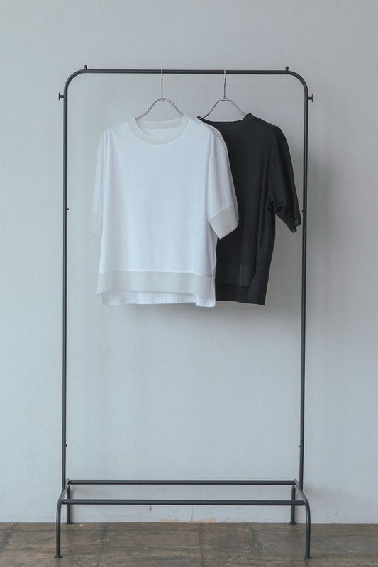 Sheer knit docking T-shirt