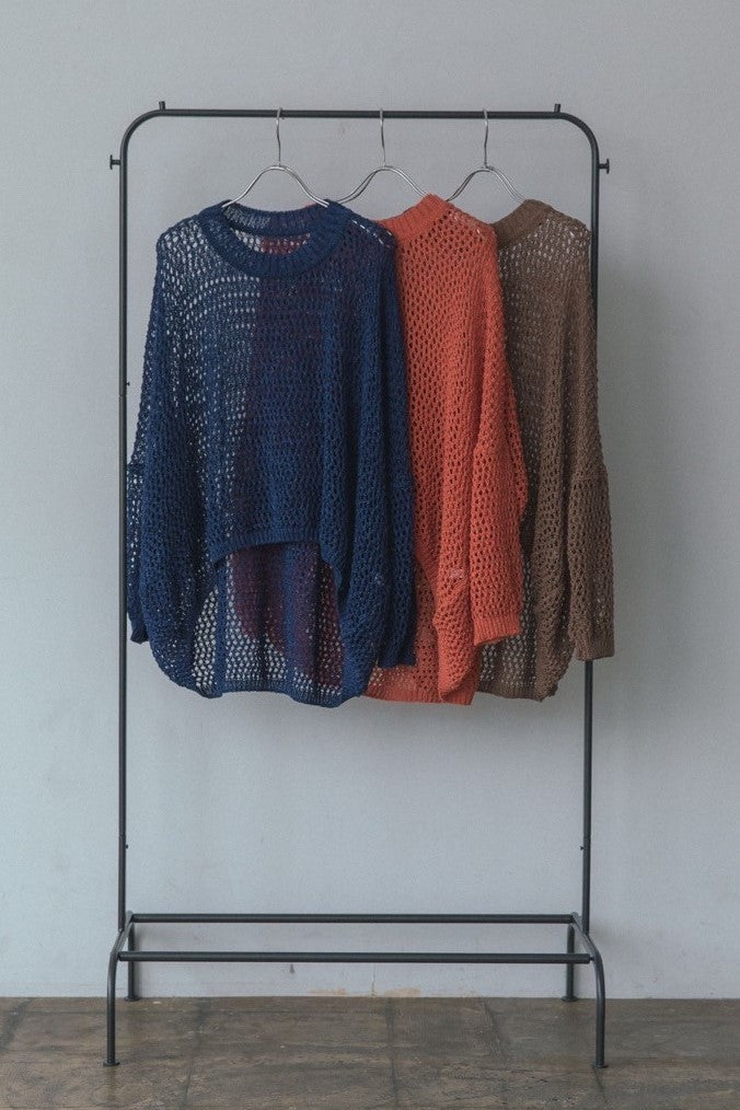 Mesh pullover Summer color