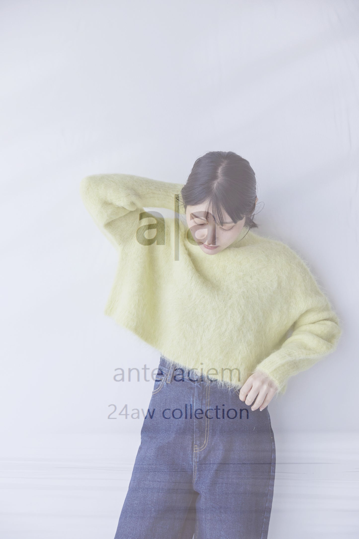 short pullover sweater in alpaca hair with brushed finish