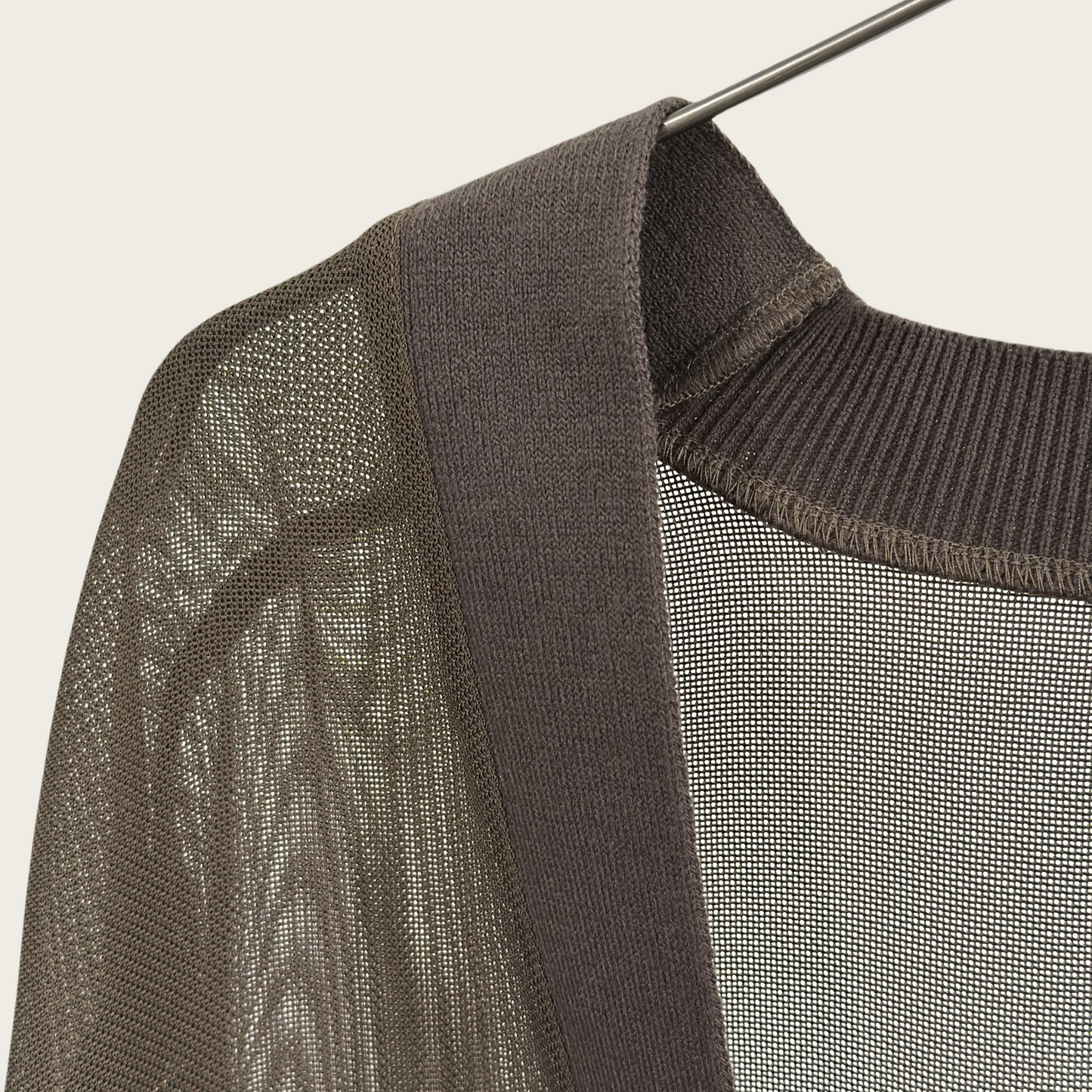 full-knit mesh sleeveless cardigan vest