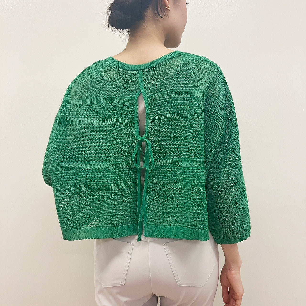 12G mesh back slit pullover