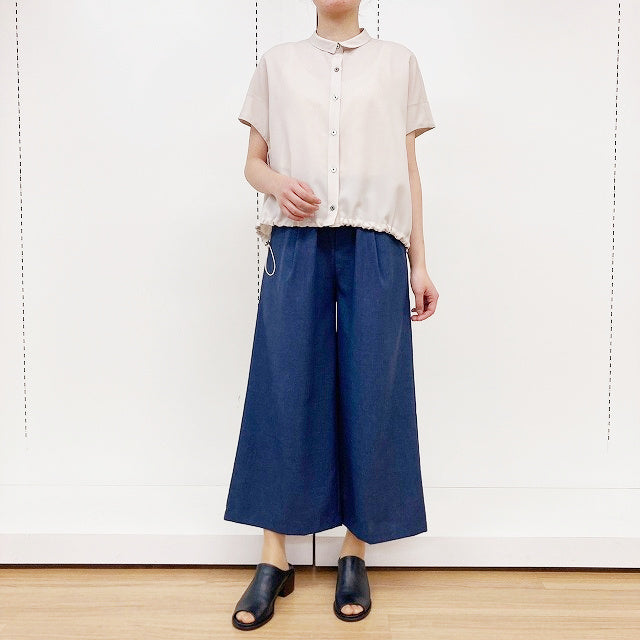 Linen look wide shirt