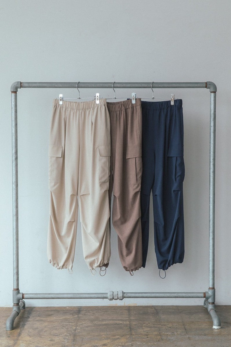 Polyester chambray parachute pants