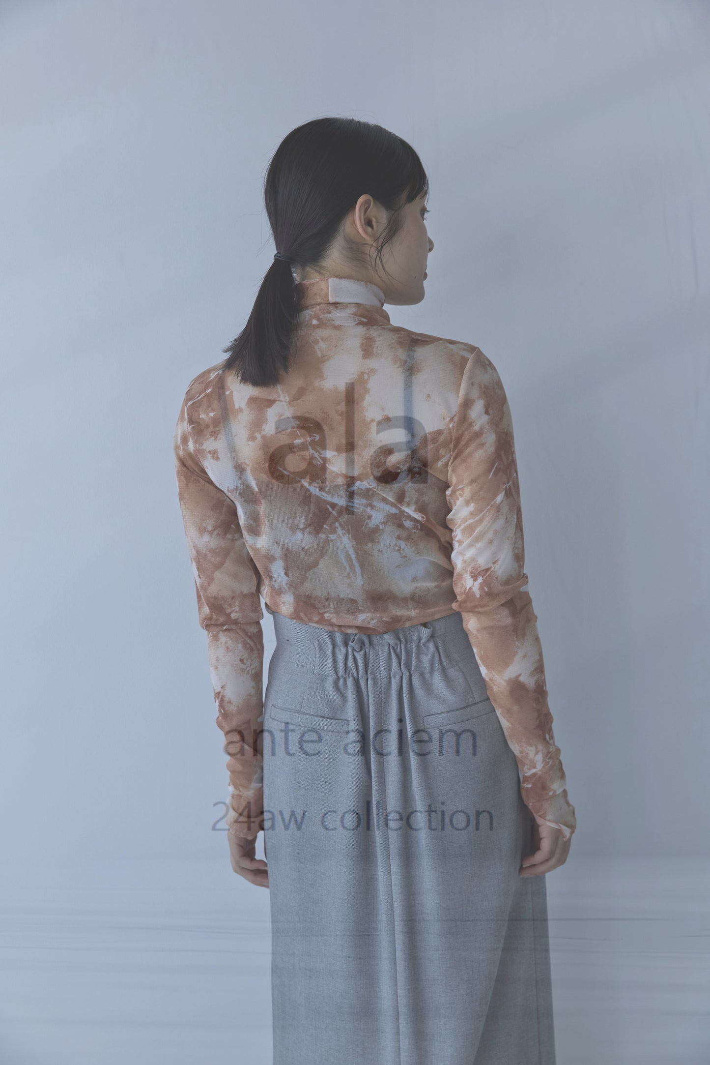 Soft Tulle Marble Print Pullover-24AW