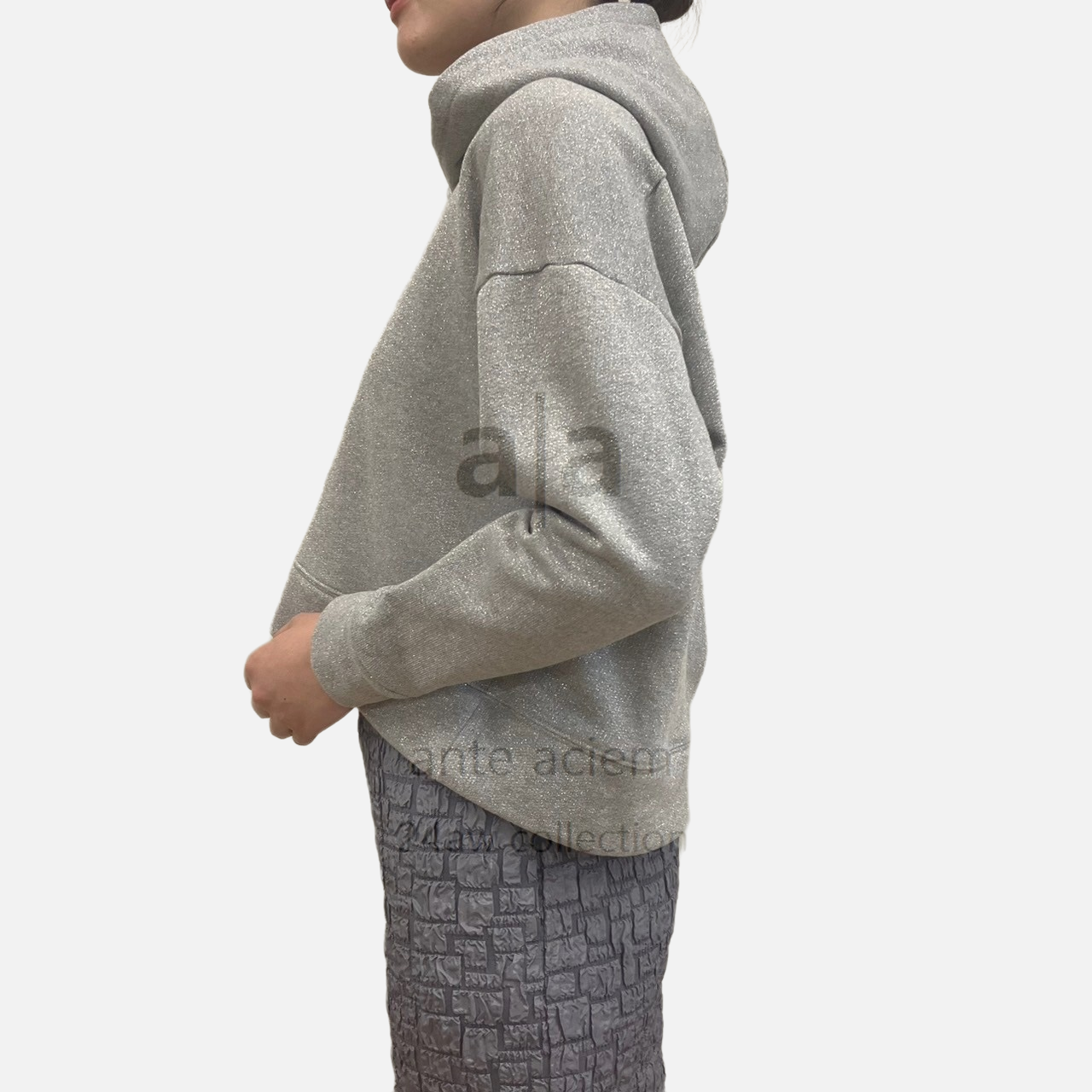 Sparkling Cotton Glimmer Backed Fleece Cropped Pullover