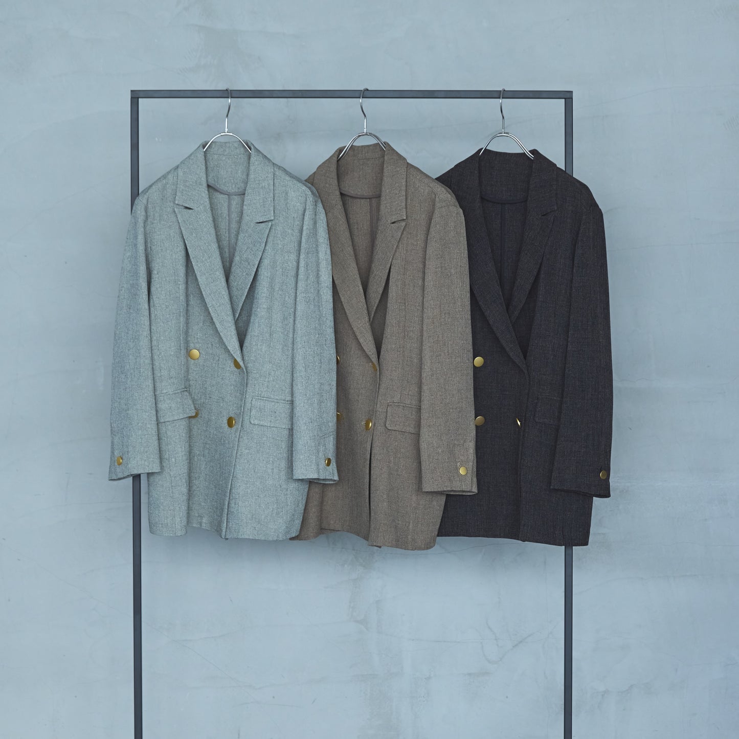 Polyester Stretch Double-Breasted Jacket