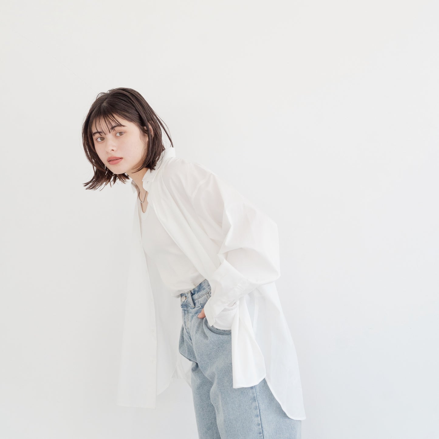 50s tightly woven Luftas and liquid ammonia processed pure cotton oversized design shirt