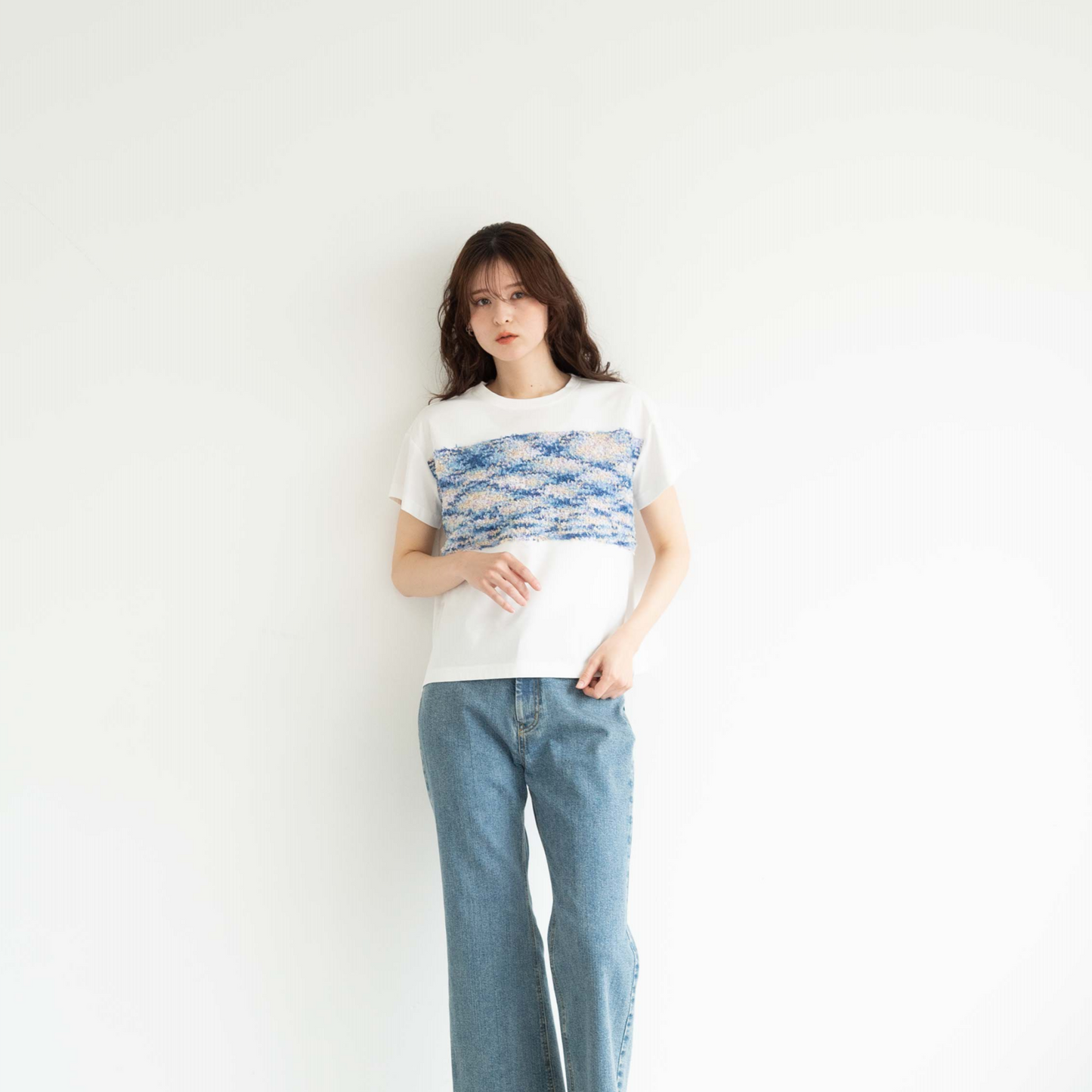 Fancy yarn splice T-shirt