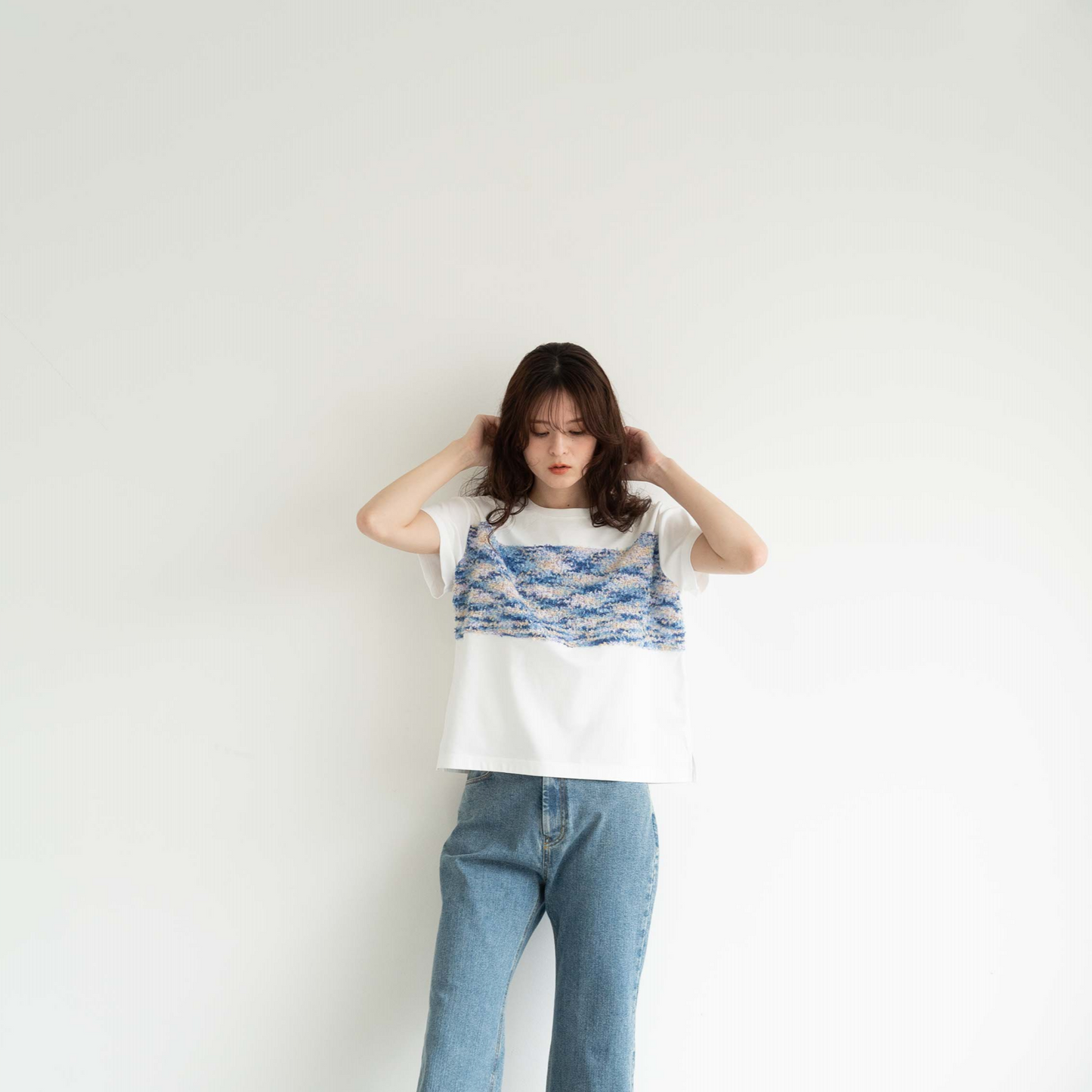 Fancy yarn splice T-shirt