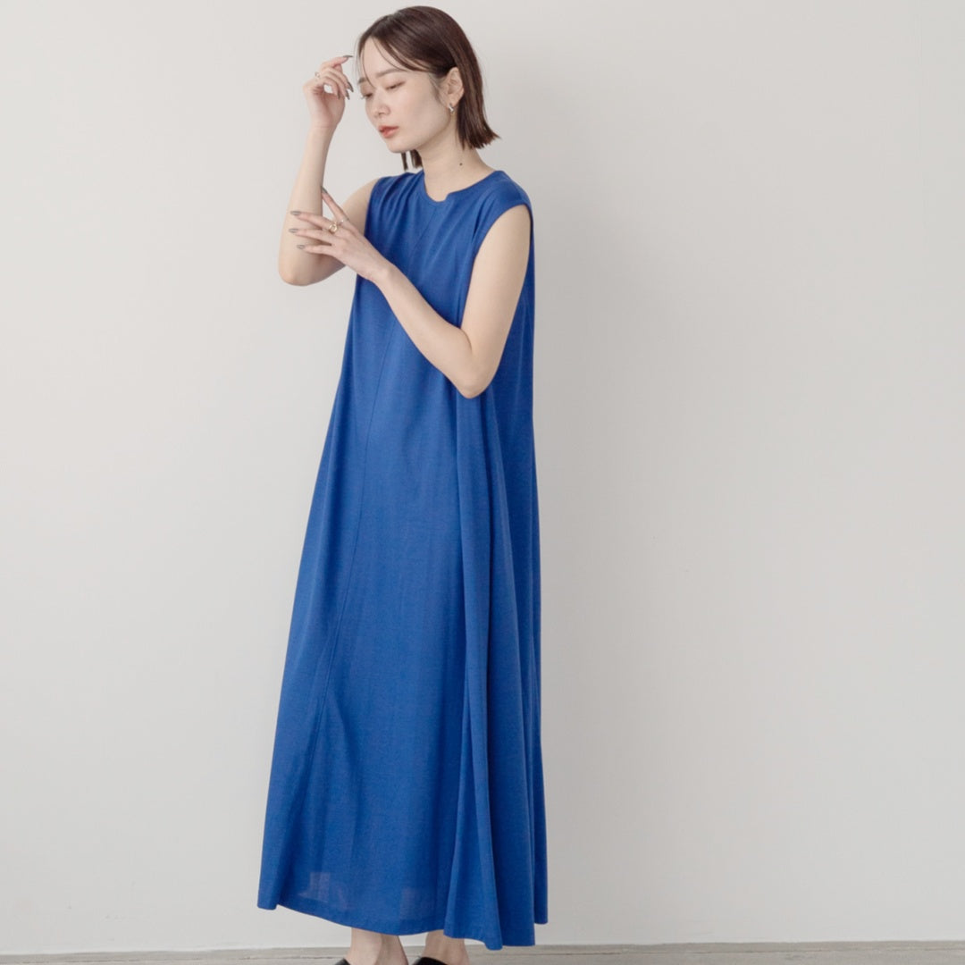 Silk-Finished Panel Flare One-Piece