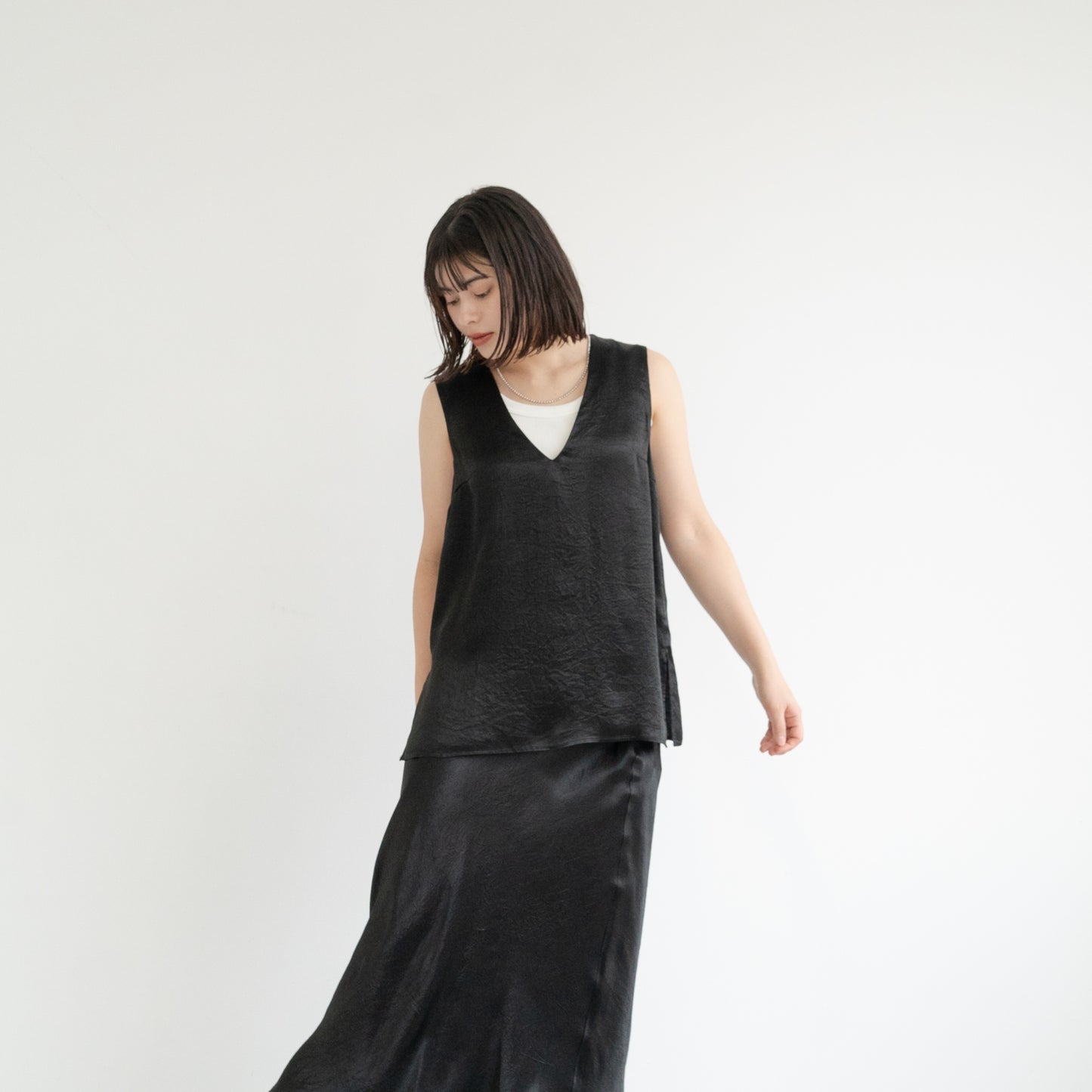 Acetate vintage satin vest
