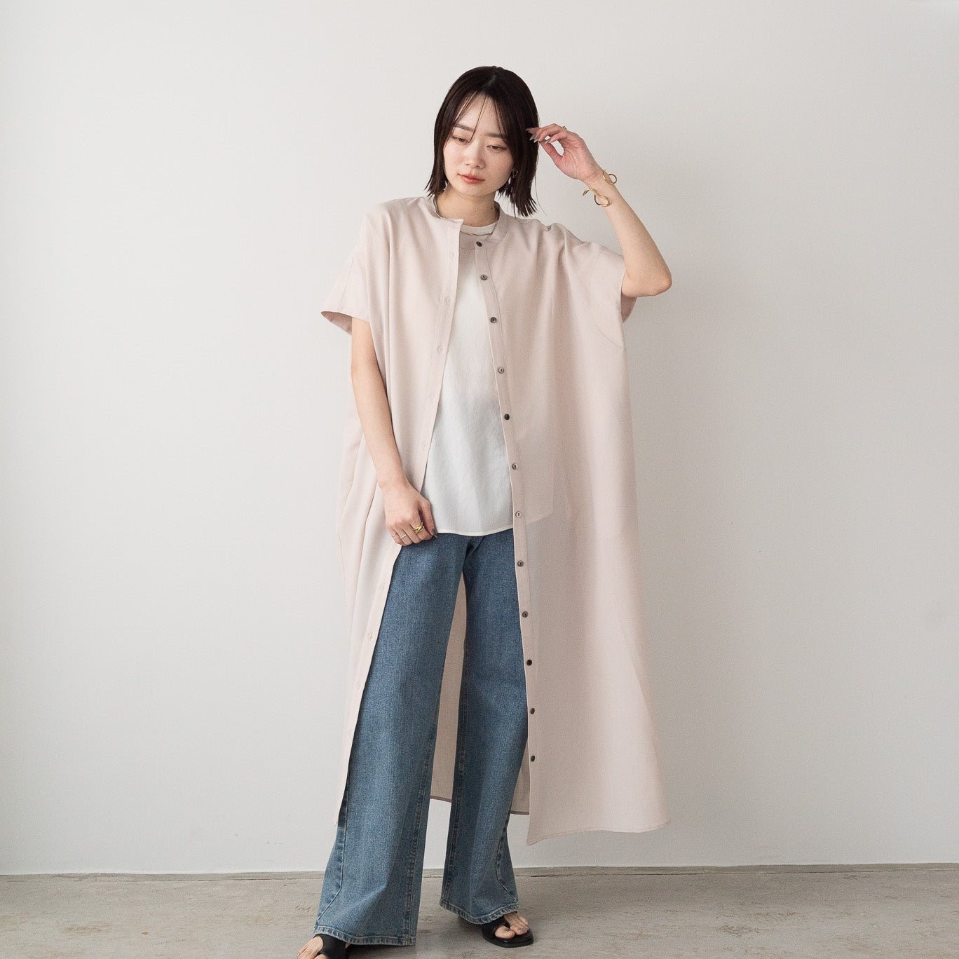 Linen like polyester wide BL OP