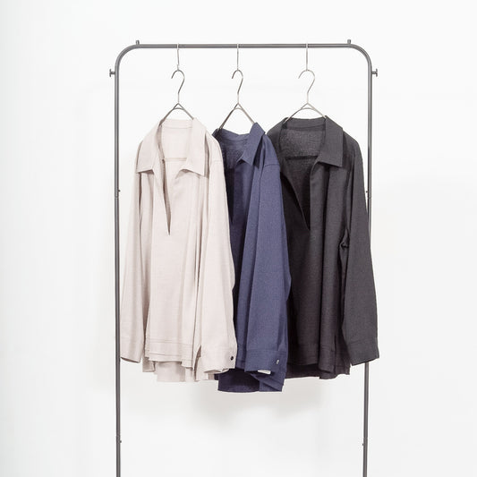 Japanese fabric Alicia Lino captain deep V-neck shirt
