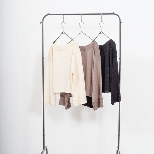 SHARLY CARN yarn cropped pullover knitted top