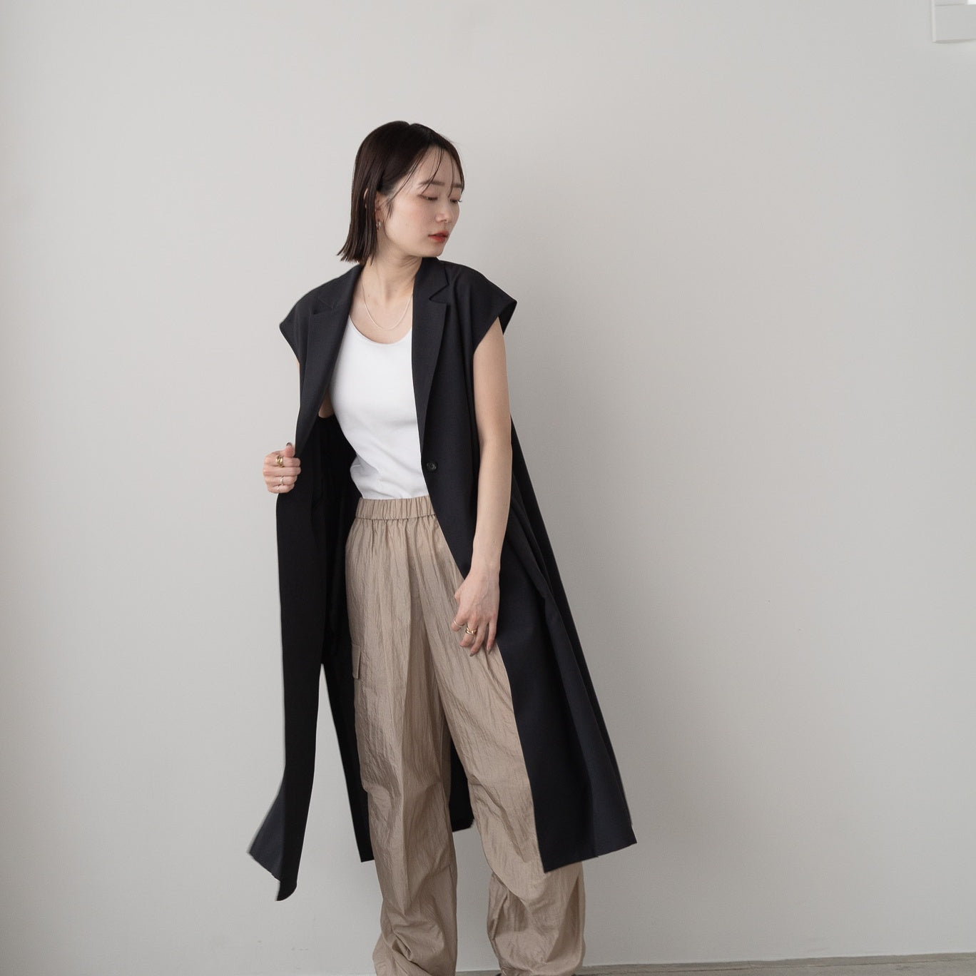 Chambray Polyester Gilet Vest