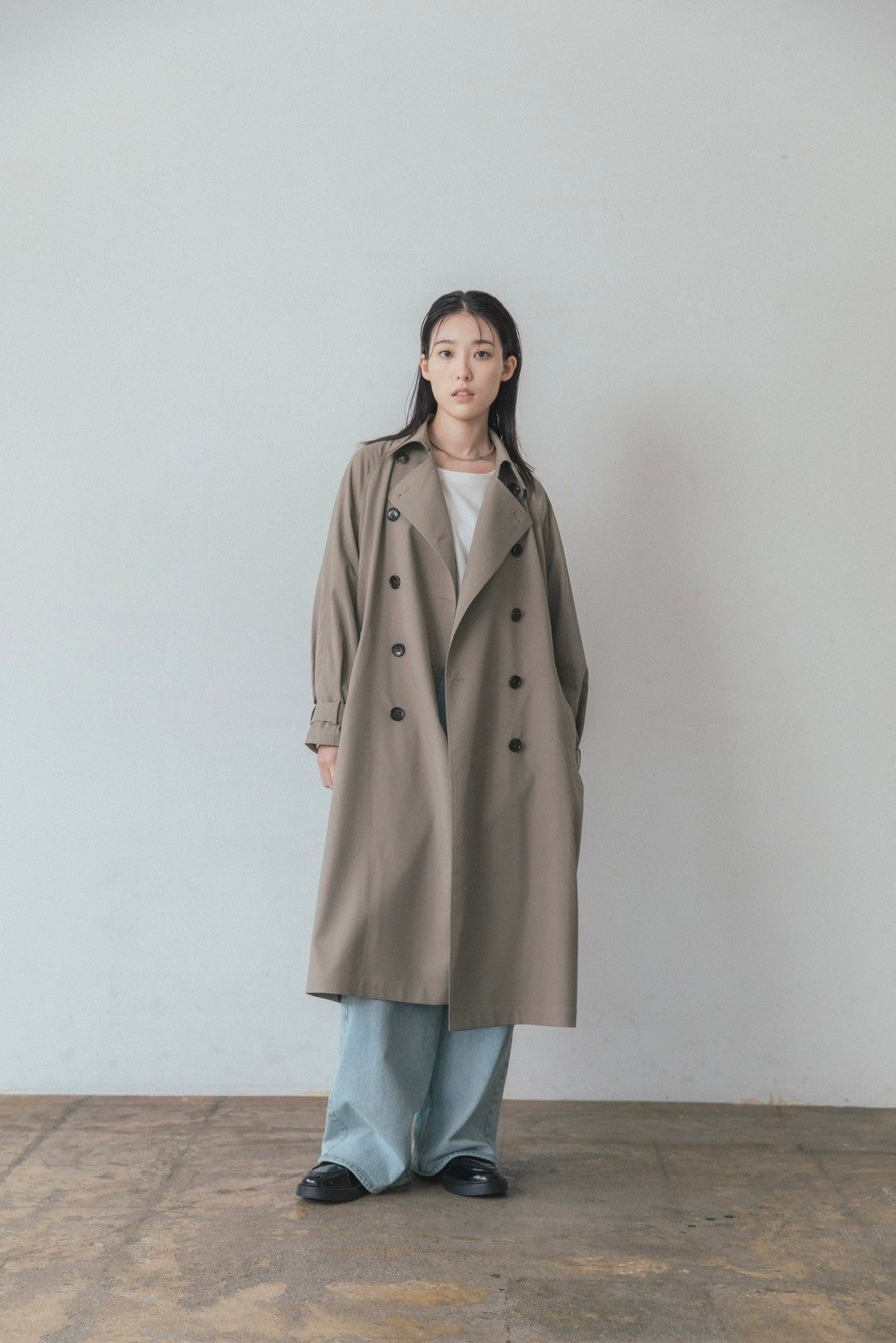 Basic twill trench coat