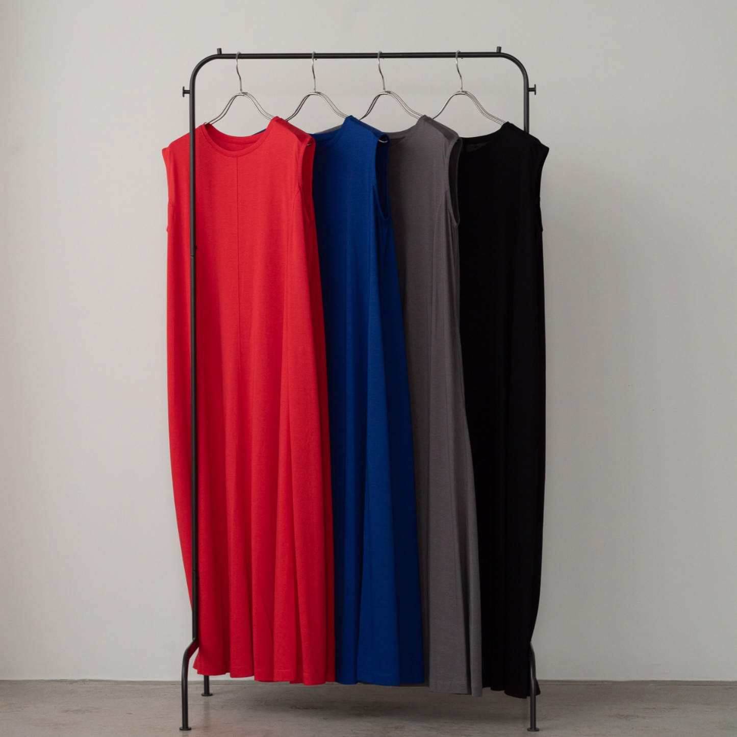 Silk-Finished Panel Flare One-Piece